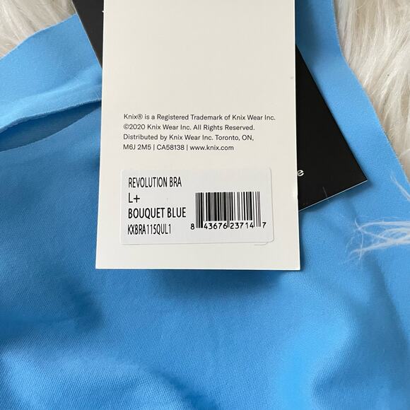 Knix Revolution Wireless Wire Free Seamless V Neck Bra Blue Floral 36 D DD 1+ - Picture 9 of 12